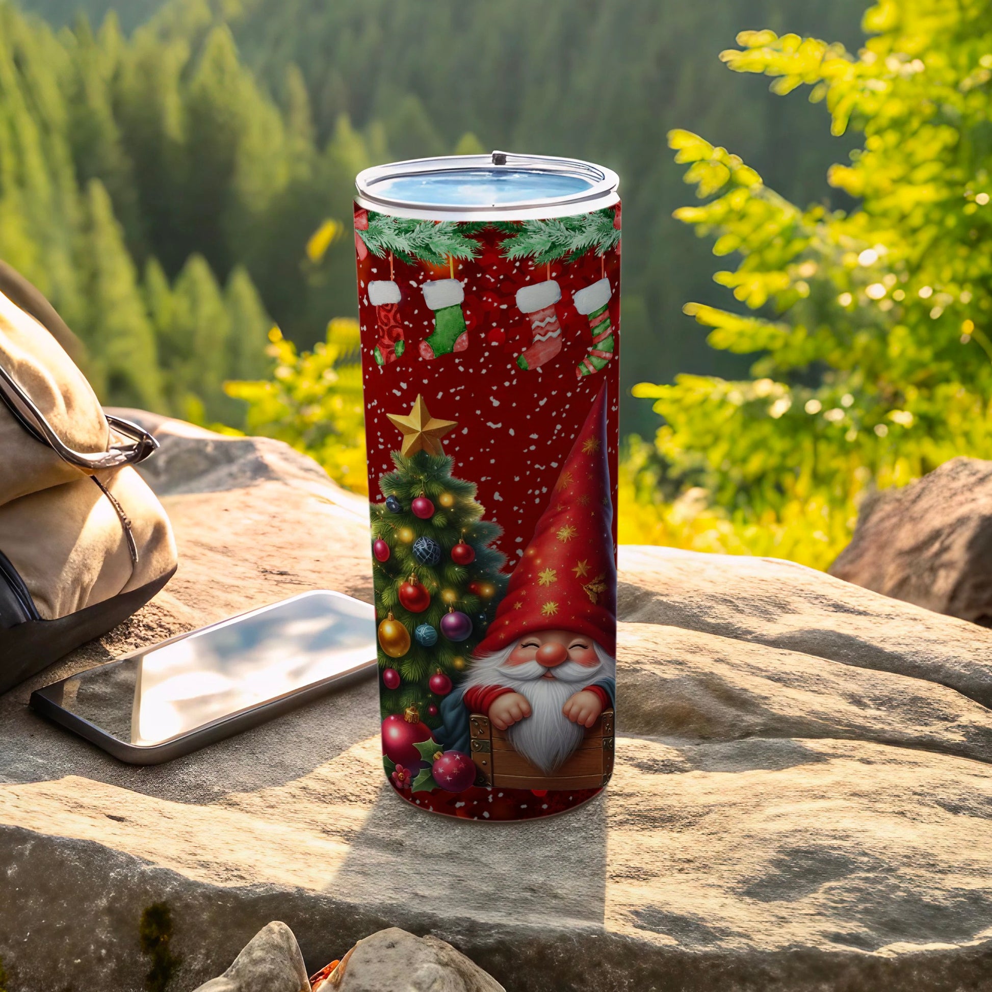 Christmas Gnome and Festive Tree Tall Tumbler