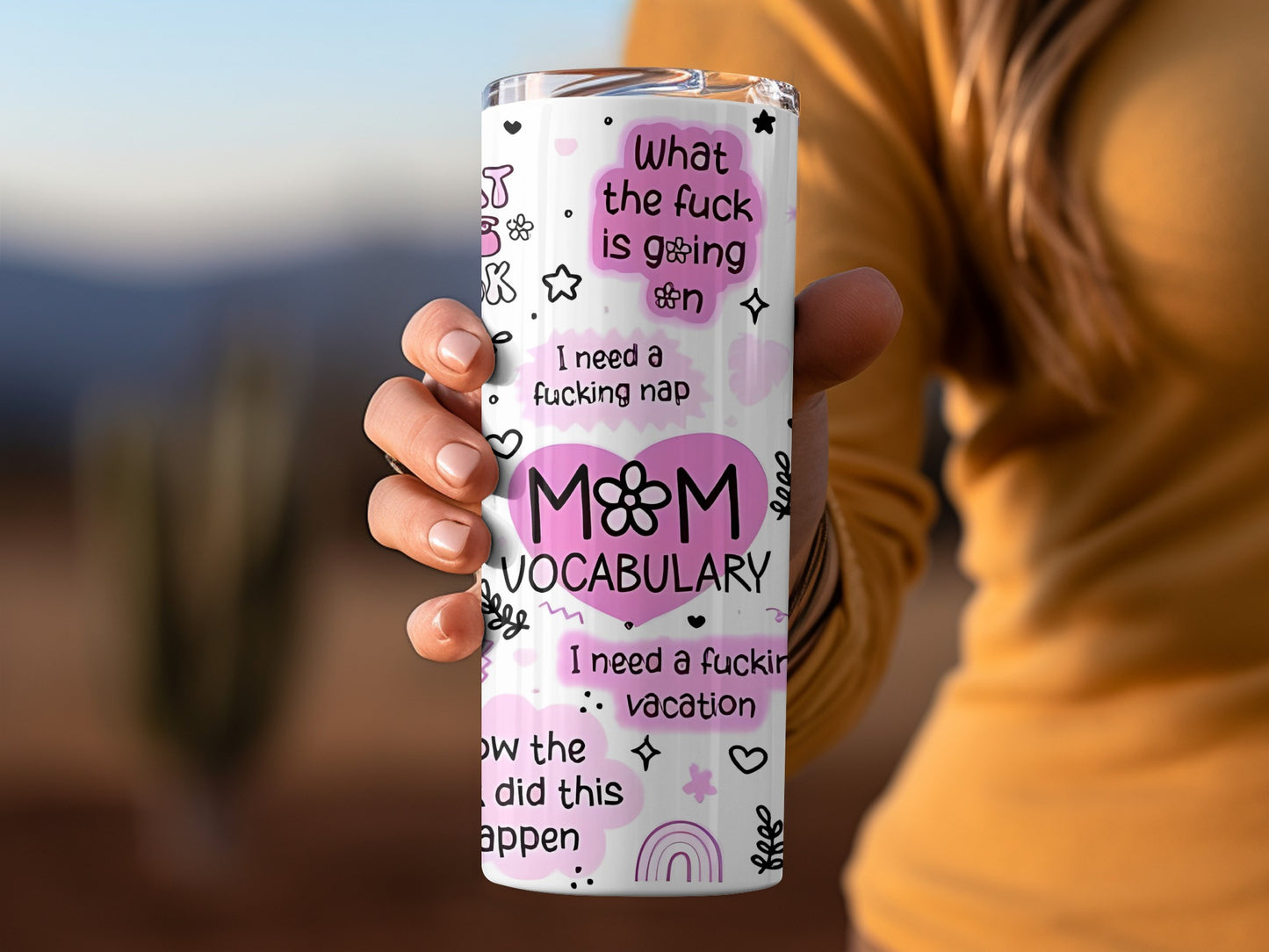 Funny Mom Vocabulary Travel Tumbler With Quotes