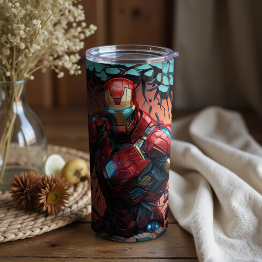 Superhero Armor Tumbler with Unique Design