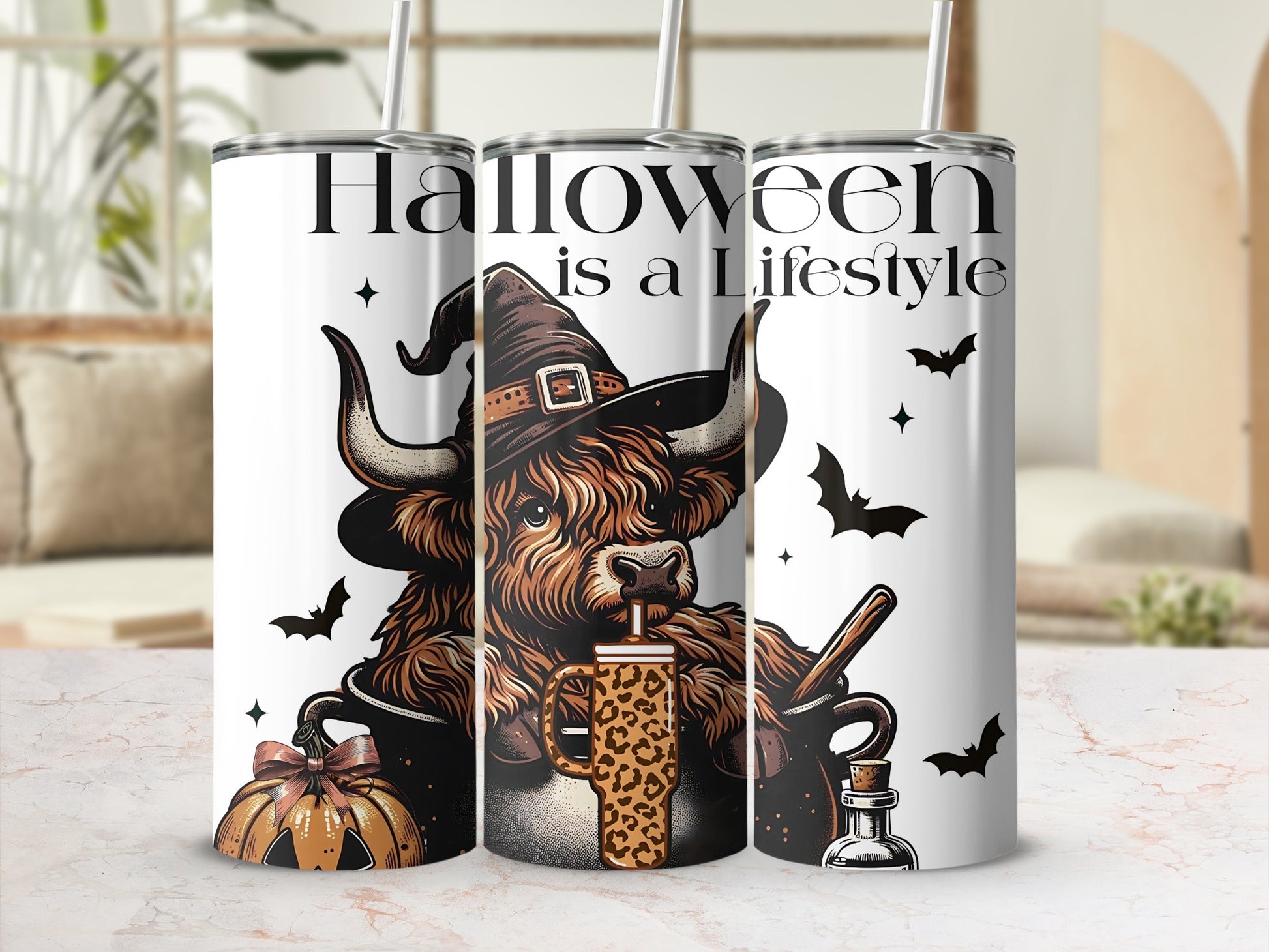 Halloween is a Lifestyle Tumbler Cup with Straw