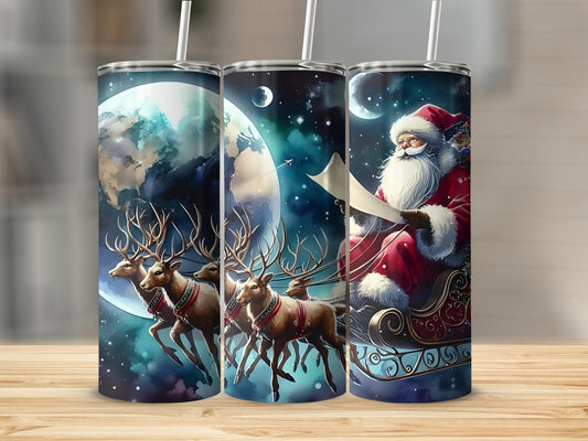 Santa and Reindeer Christmas Themed Tumblers