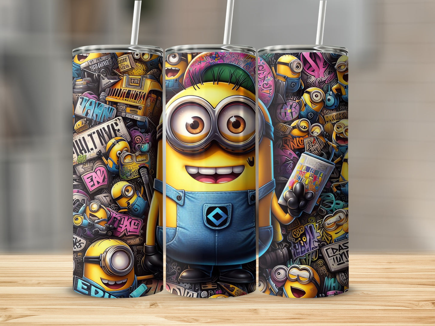 Colorful Minions Themed Tumbler with Fun Graphics