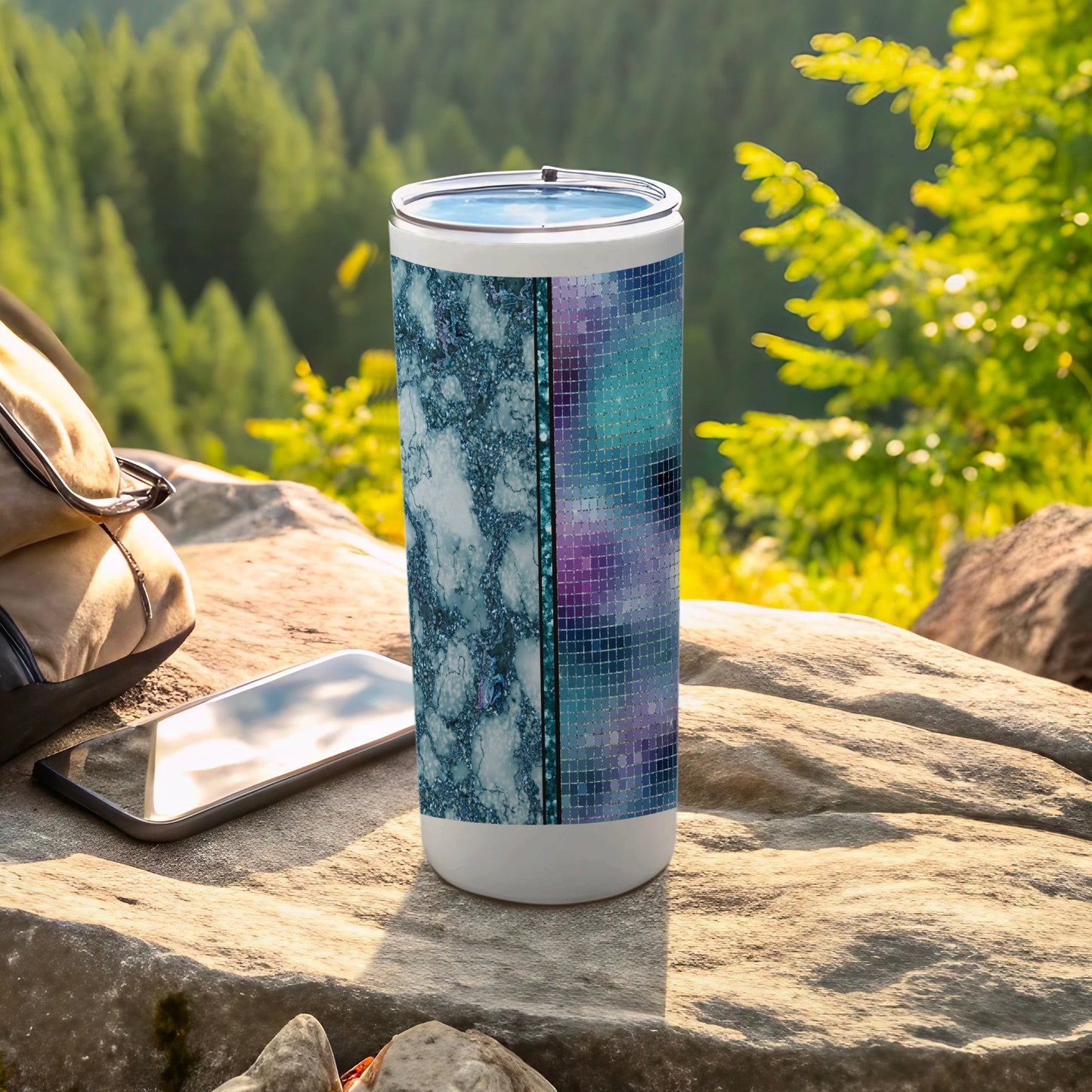 Blue Marble Mosaic Grid Pattern Tumbler product type