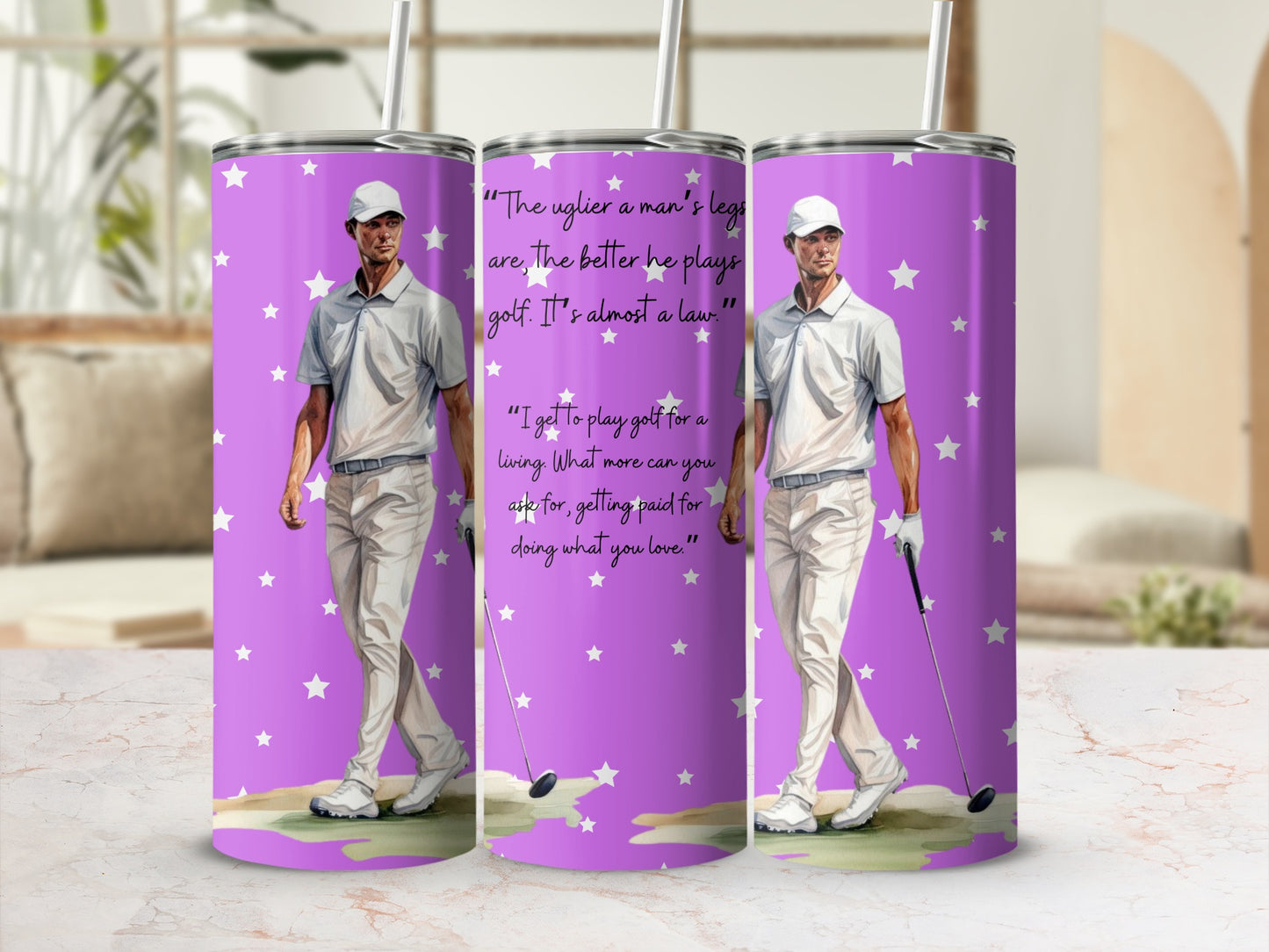 Golf Themed Tumbler with Motivational Quote
