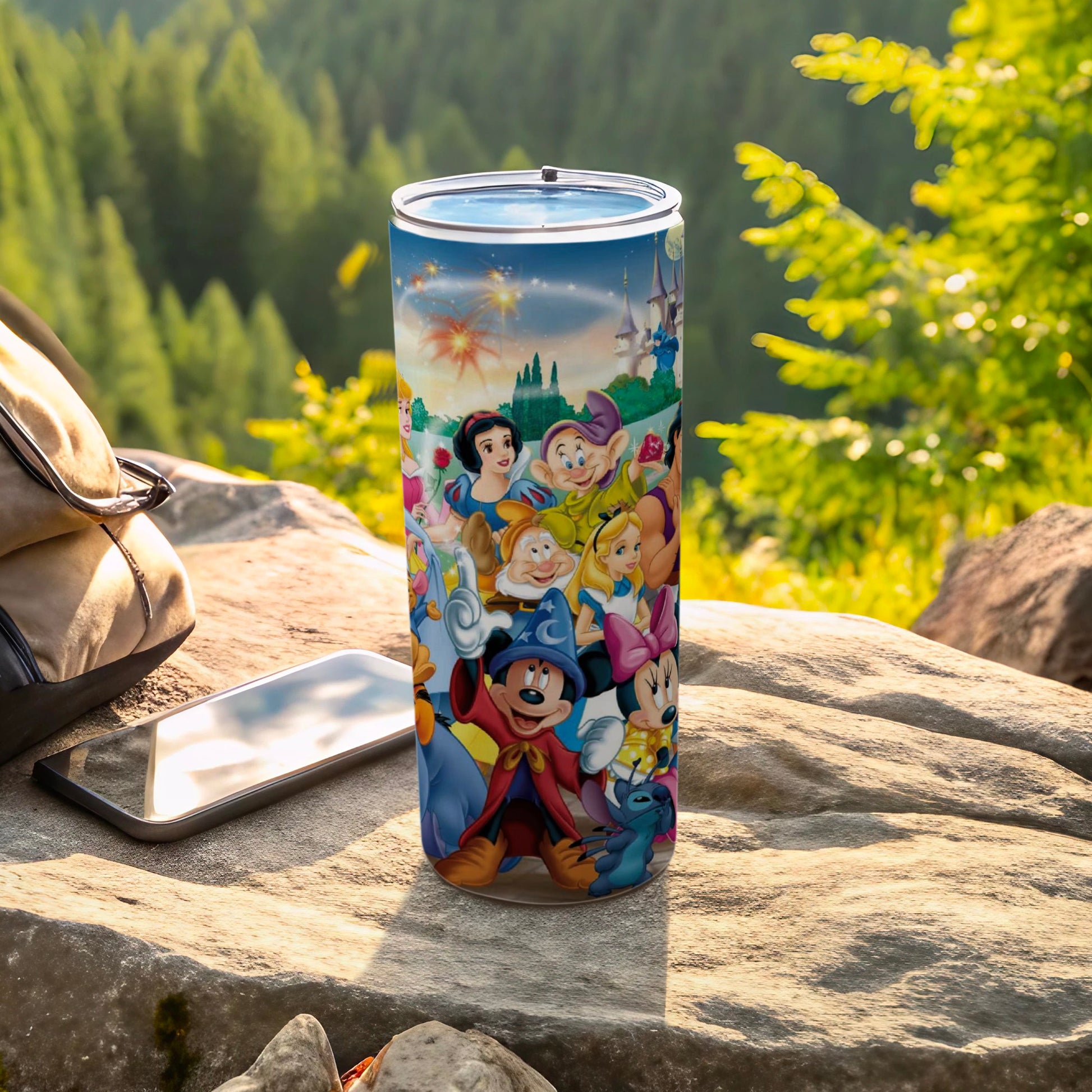 Colorful Disney Characters Travel Mug Tumbler Cup
