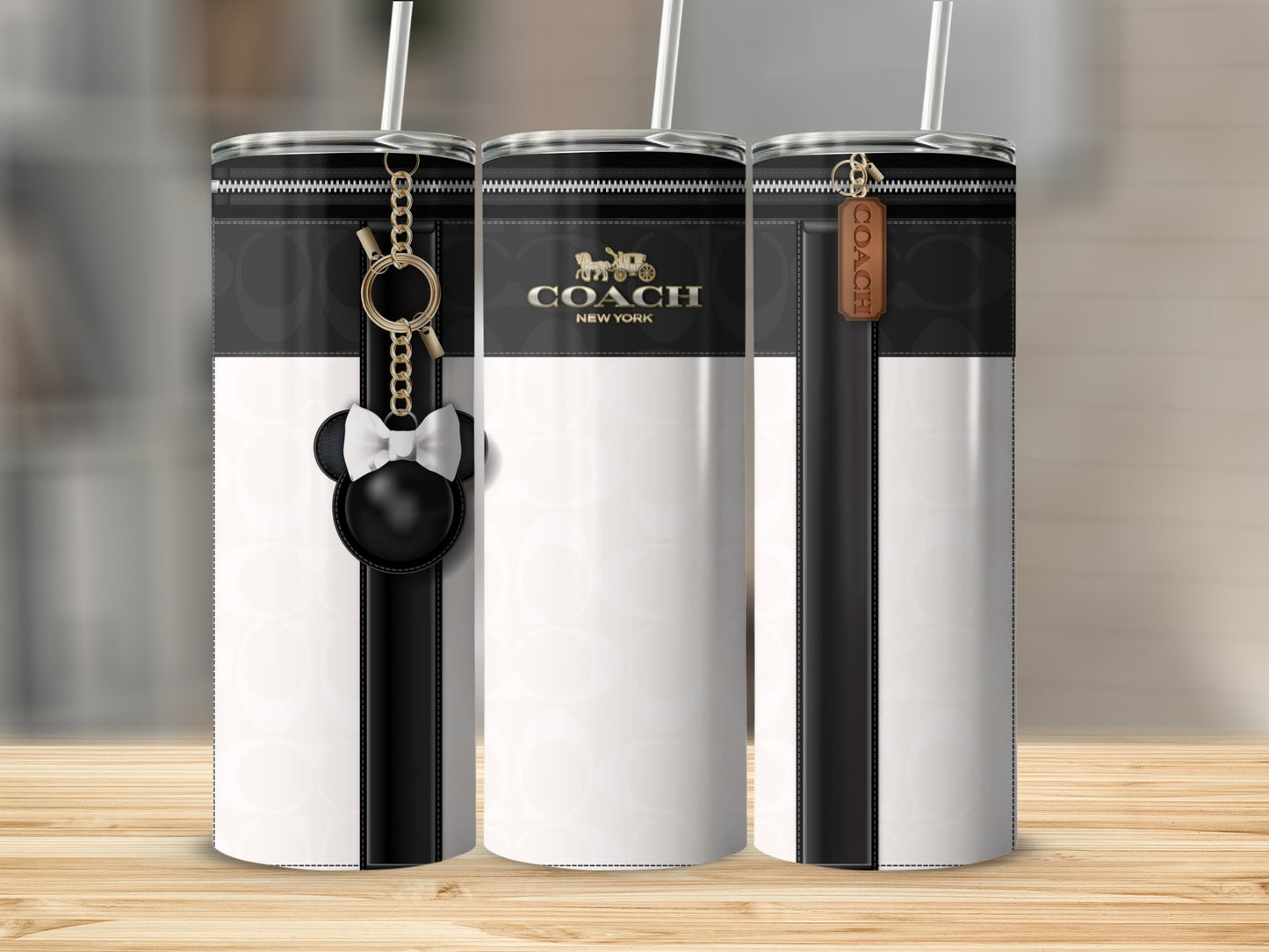 Stylish Mickey Mouse Bow Accent Coach Tumbler