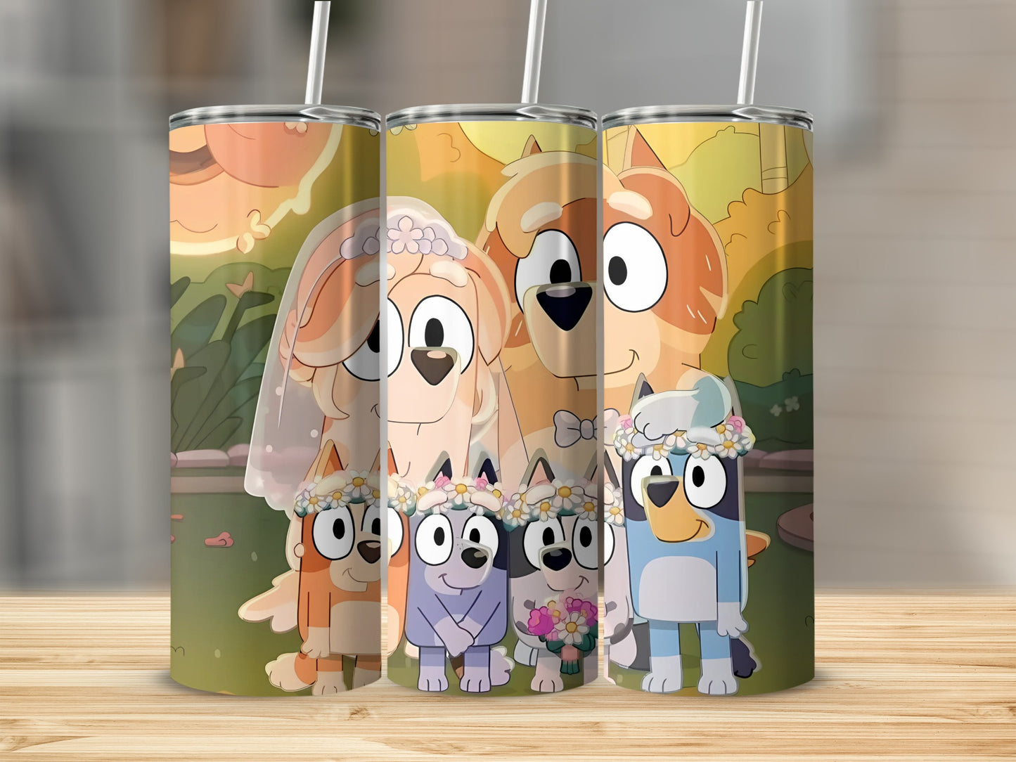Cute Cartoon Family Design Travel Tumbler Cup