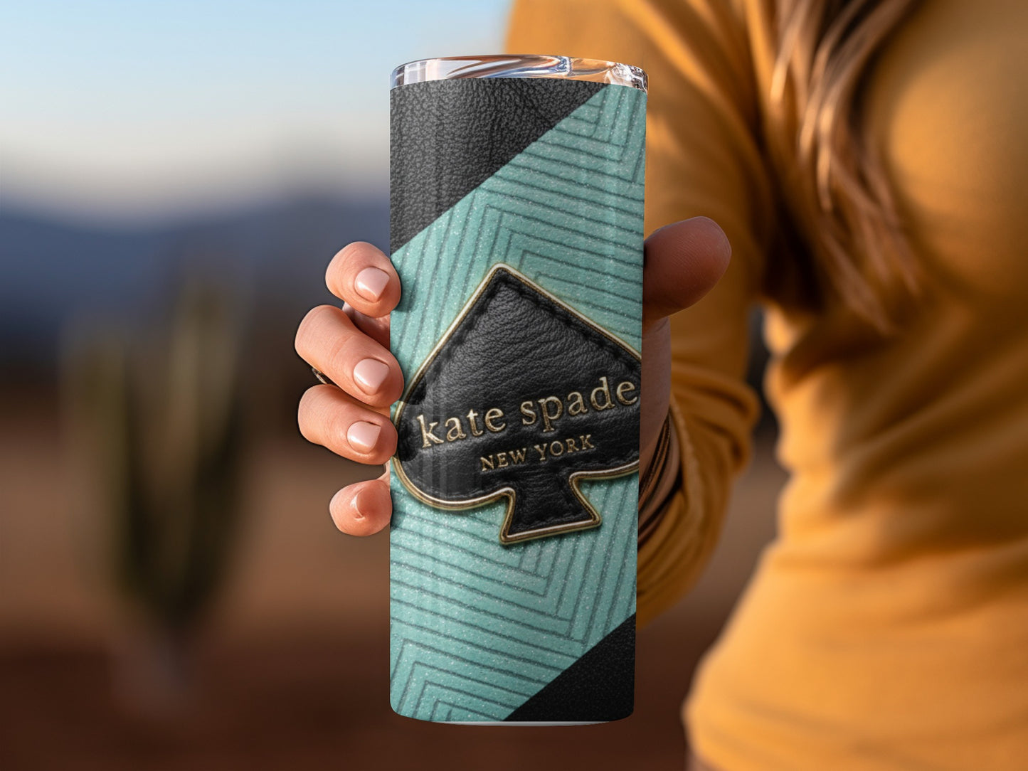 Kate Spade Inspired  New York Emblem with Stripes and Chevron Tumblers