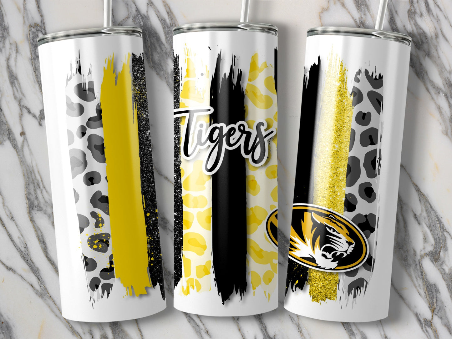 Tigers Brushed Style Missouri Tigers Tumblers