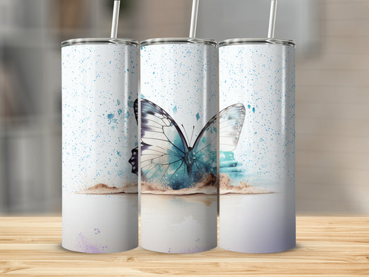 Butterfly Design Stainless Steel Travel Tumbler