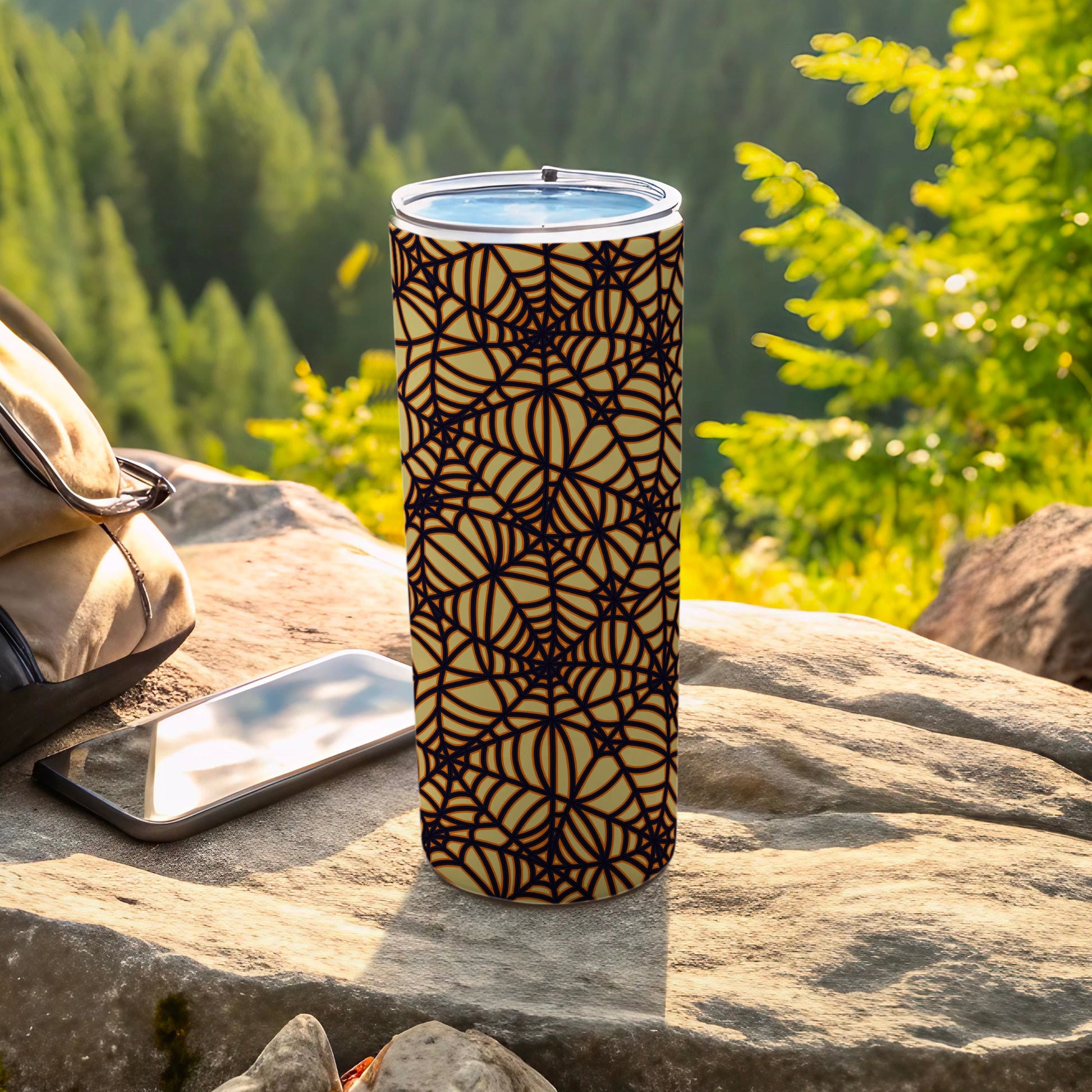 Black Beige Spider Web Patterned Tumbler product type