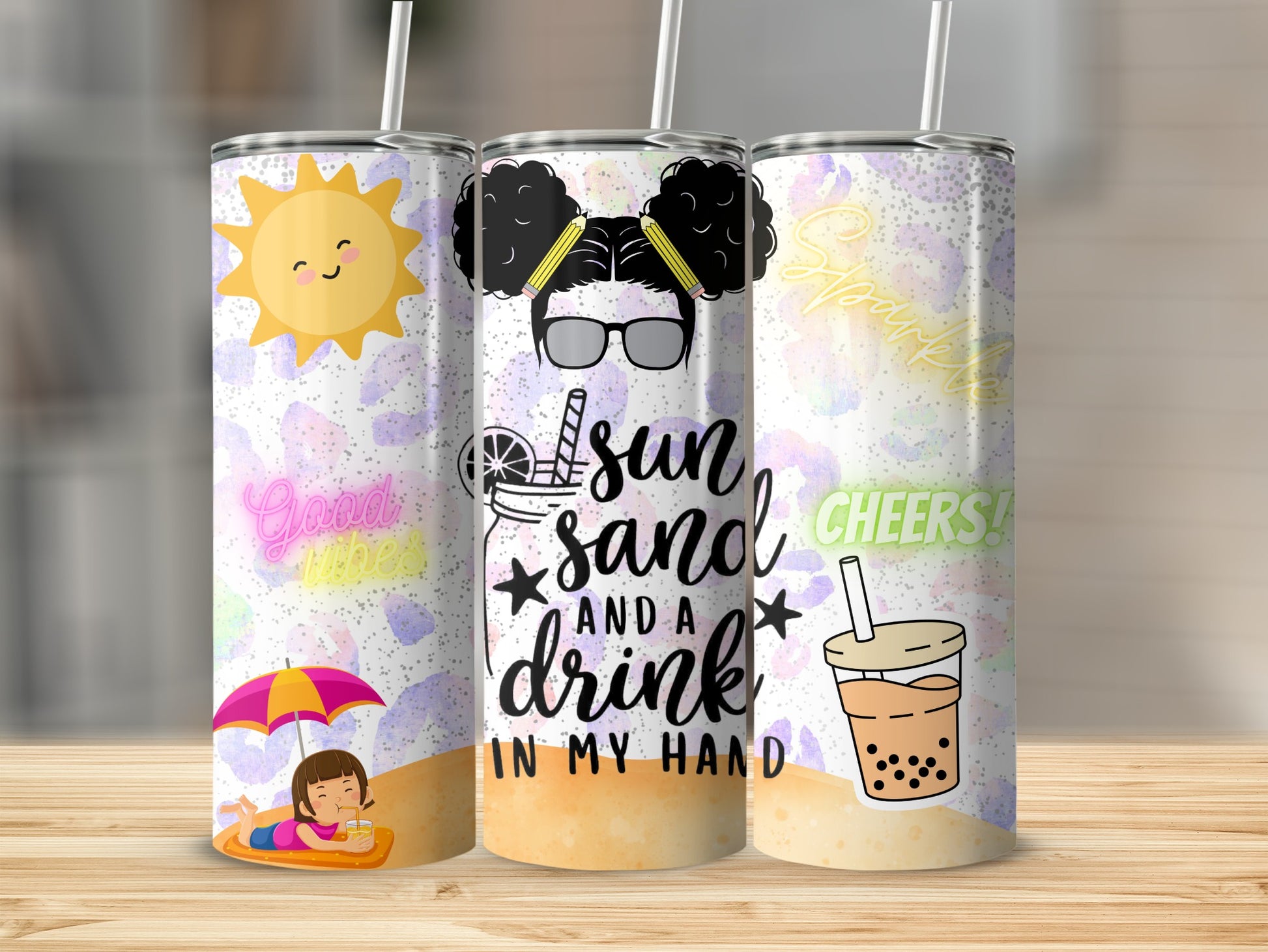 Sun Sand and a Drink in My Hand Tumbler Cup