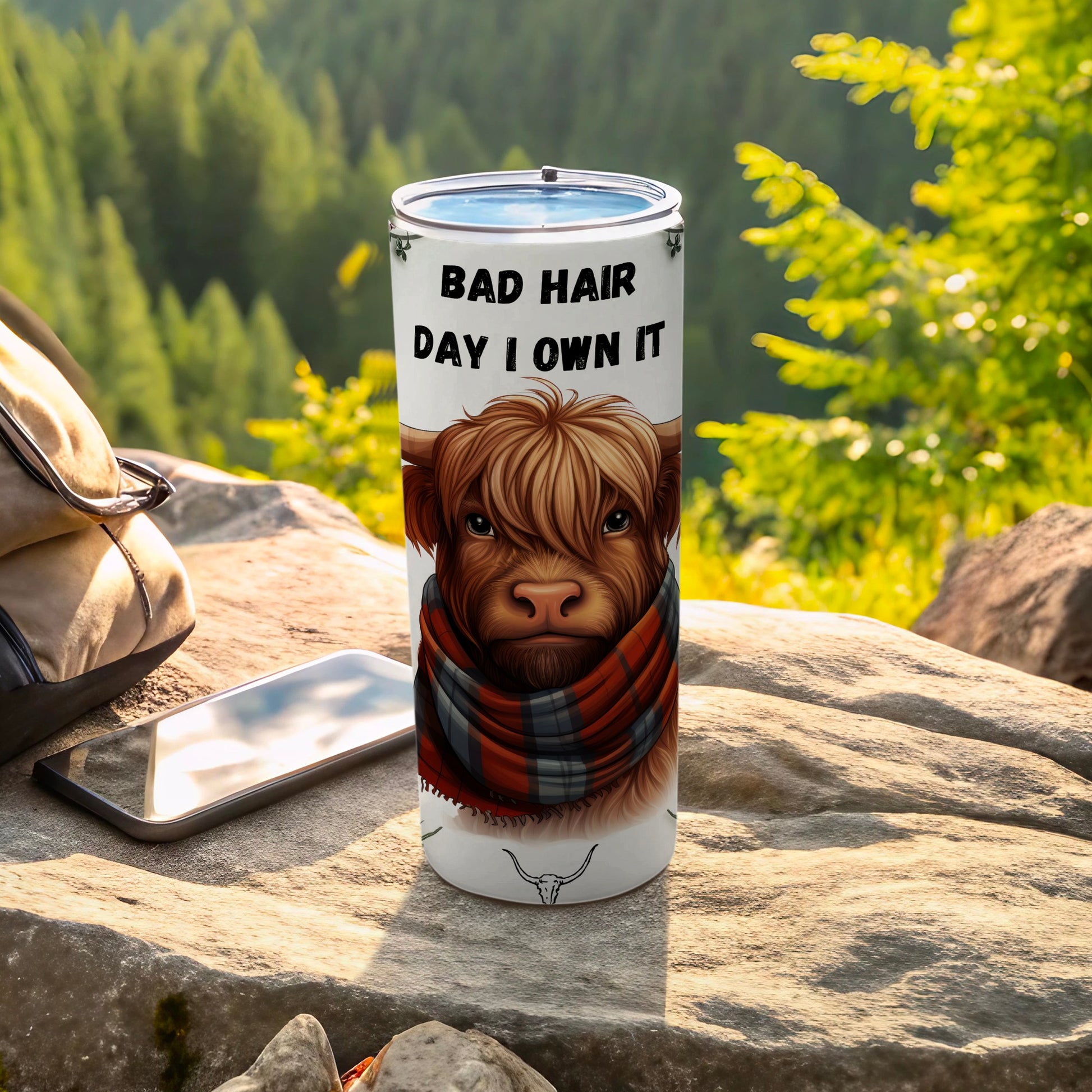 Bad Hair Day I Own It Highland Cow Tumbler