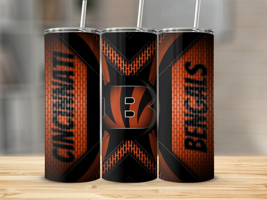 Cincinnati Bengals Football Team Themed Design Tumblers
