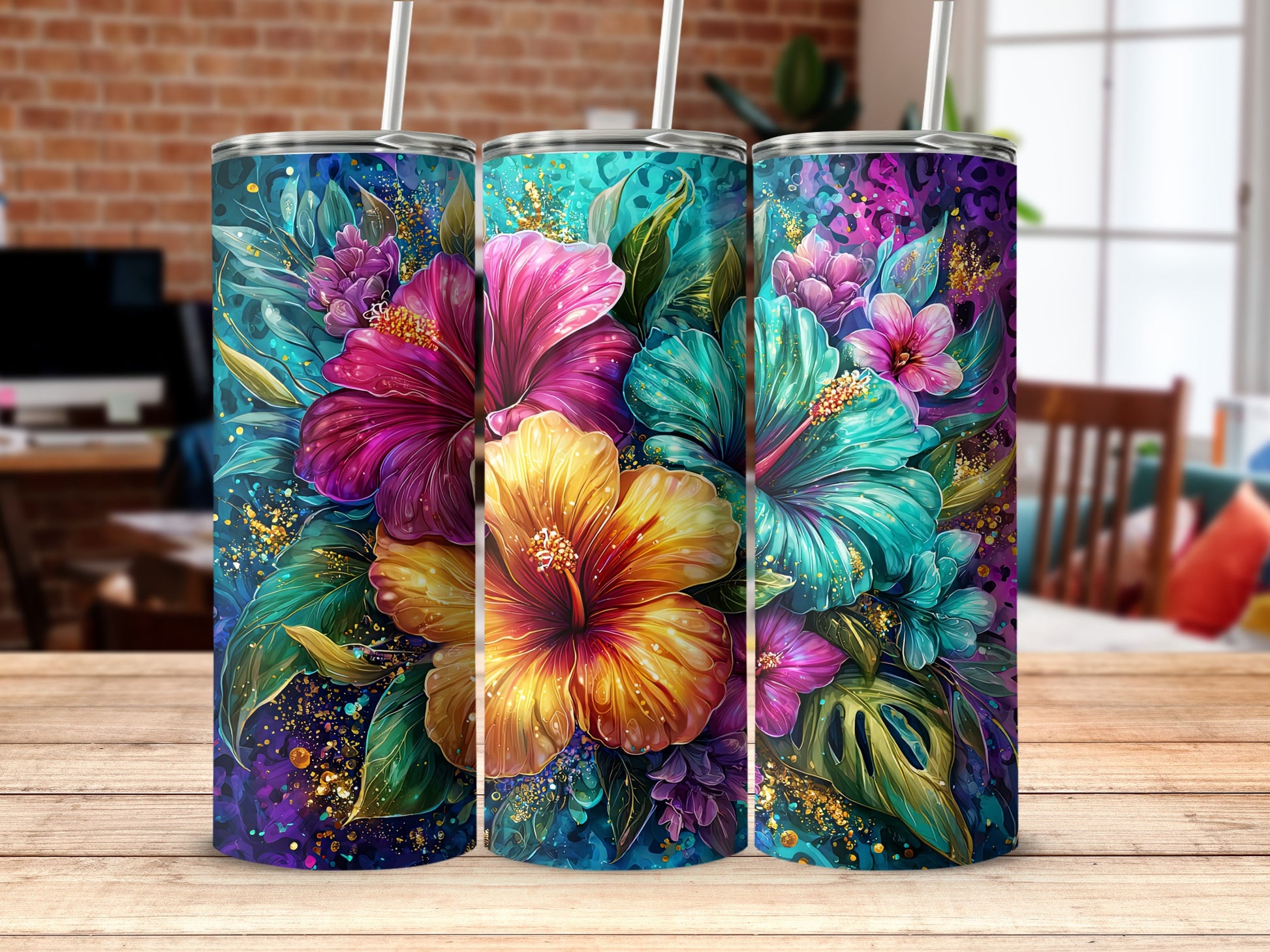 Vibrant Floral Pattern Tumblers for Unique Style