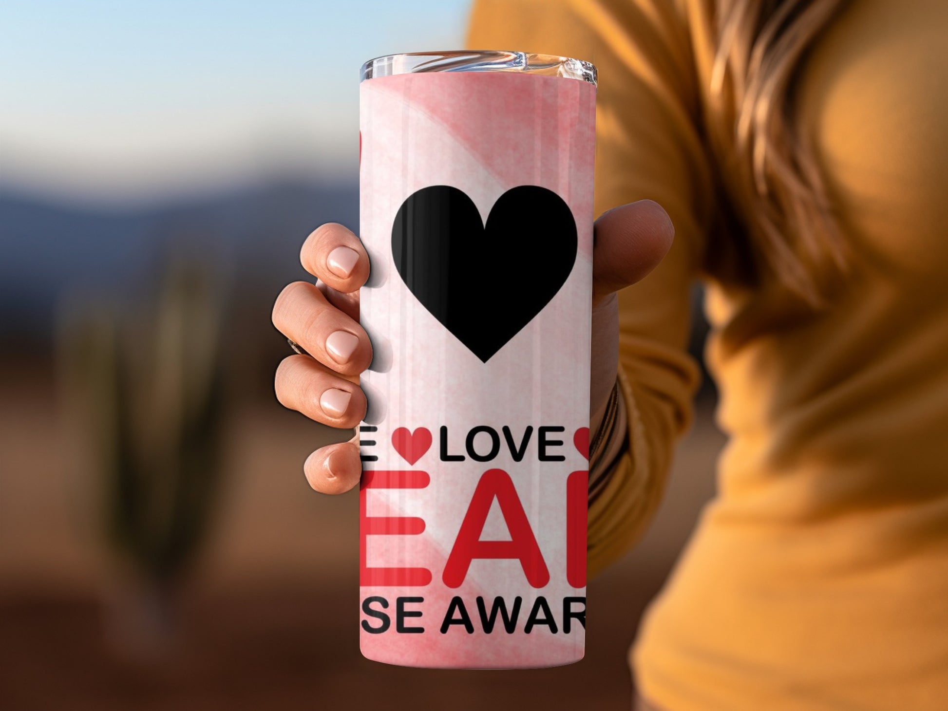 Love Wins Black Heart Design Tumbler Product