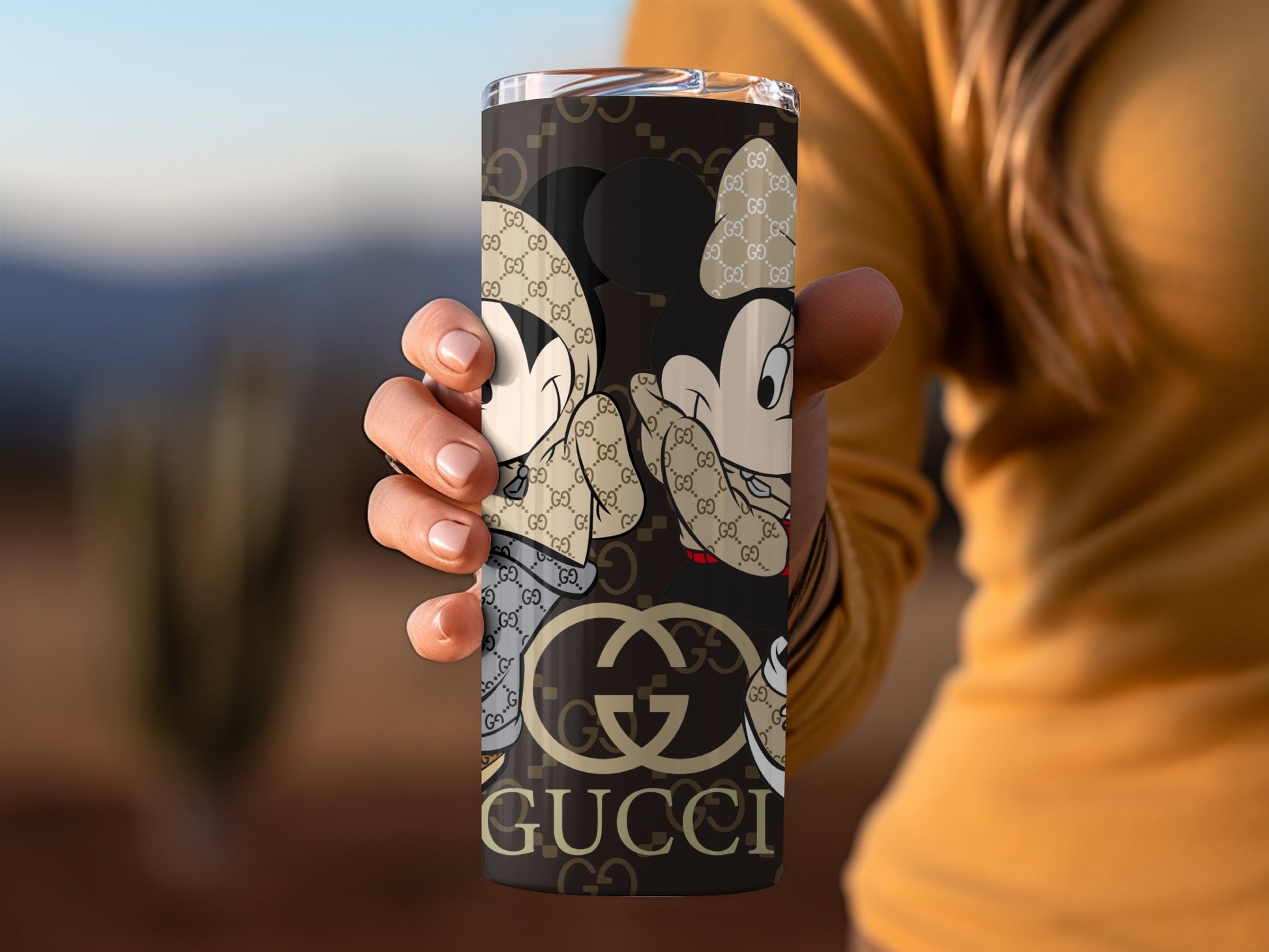 Stylish Mickey Gucci Theme Design Insulated Tumbler