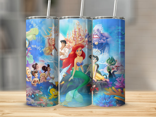 Vibrant Underwater Adventure Tumbler Featuring Mermaid