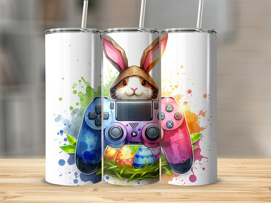 Easter Bunny with Game Controller Design Tumbler Cup