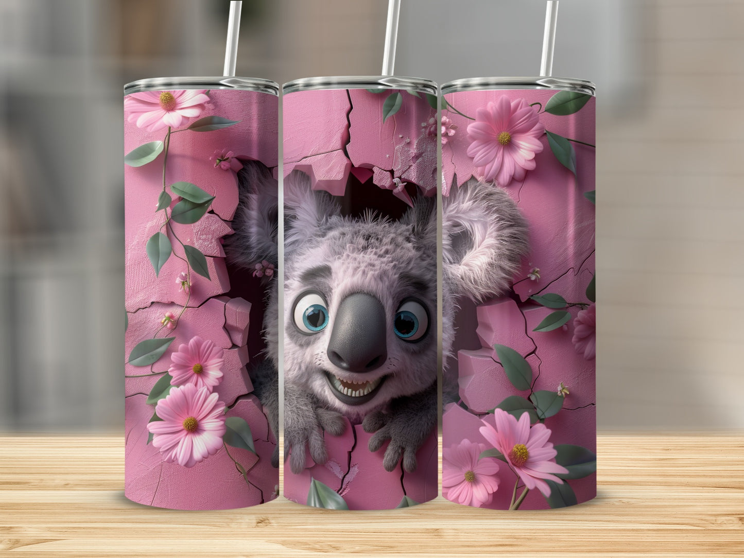 Cute Koala Pink Cracked Wall Flowers Smiling Tumbler product type
koala
pink flowers
cracked wall
cute animal
smiling koala
animal design
floral pattern
pink aesthetic
nature inspired
cartoon koala
happy animal
unique gift
tumbler wrap
drinkware
sublimation
whimsical art
grey koala
spring design
vibrant print
character art
