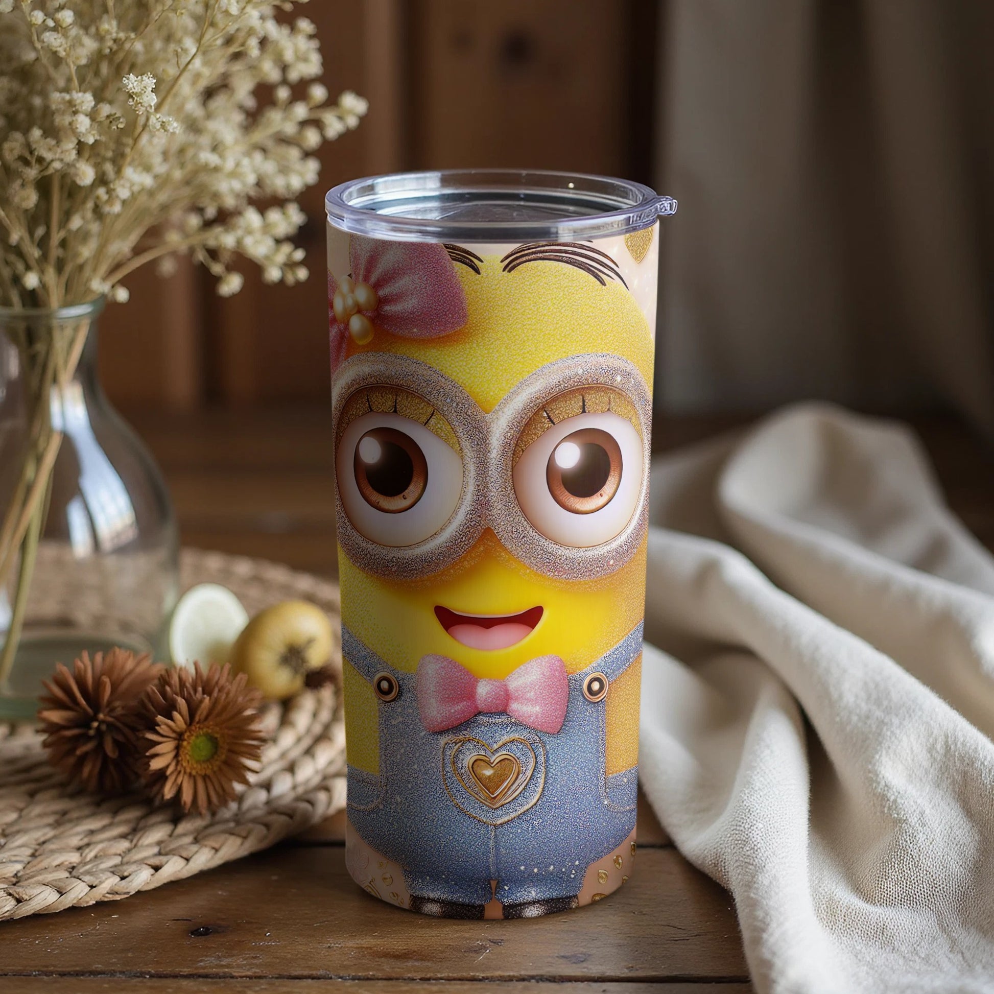 Cute Cartoon Character Tumbler with Colorful Design