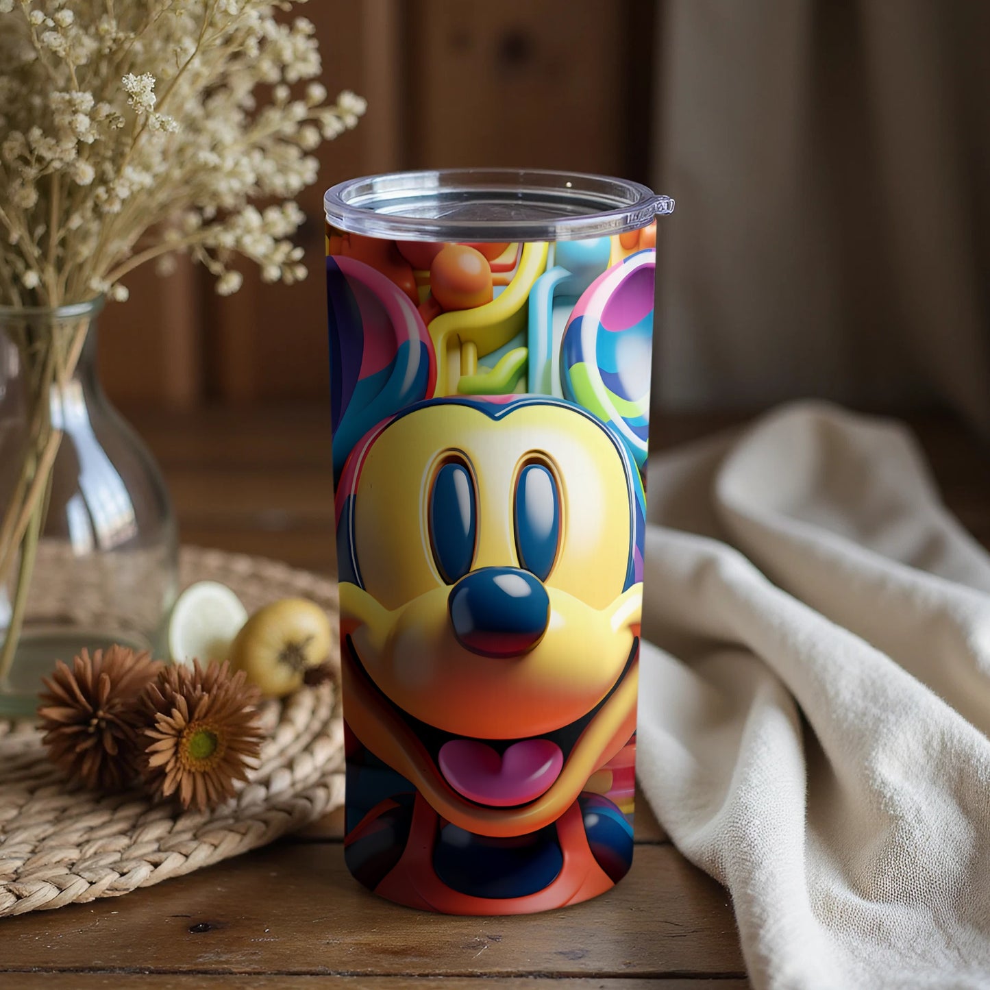 Colorful Mickey Mouse Design Tumbler for Fun Beverage
