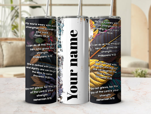 Bible Verse Inscribed Tumbler Inspirational Drinkware