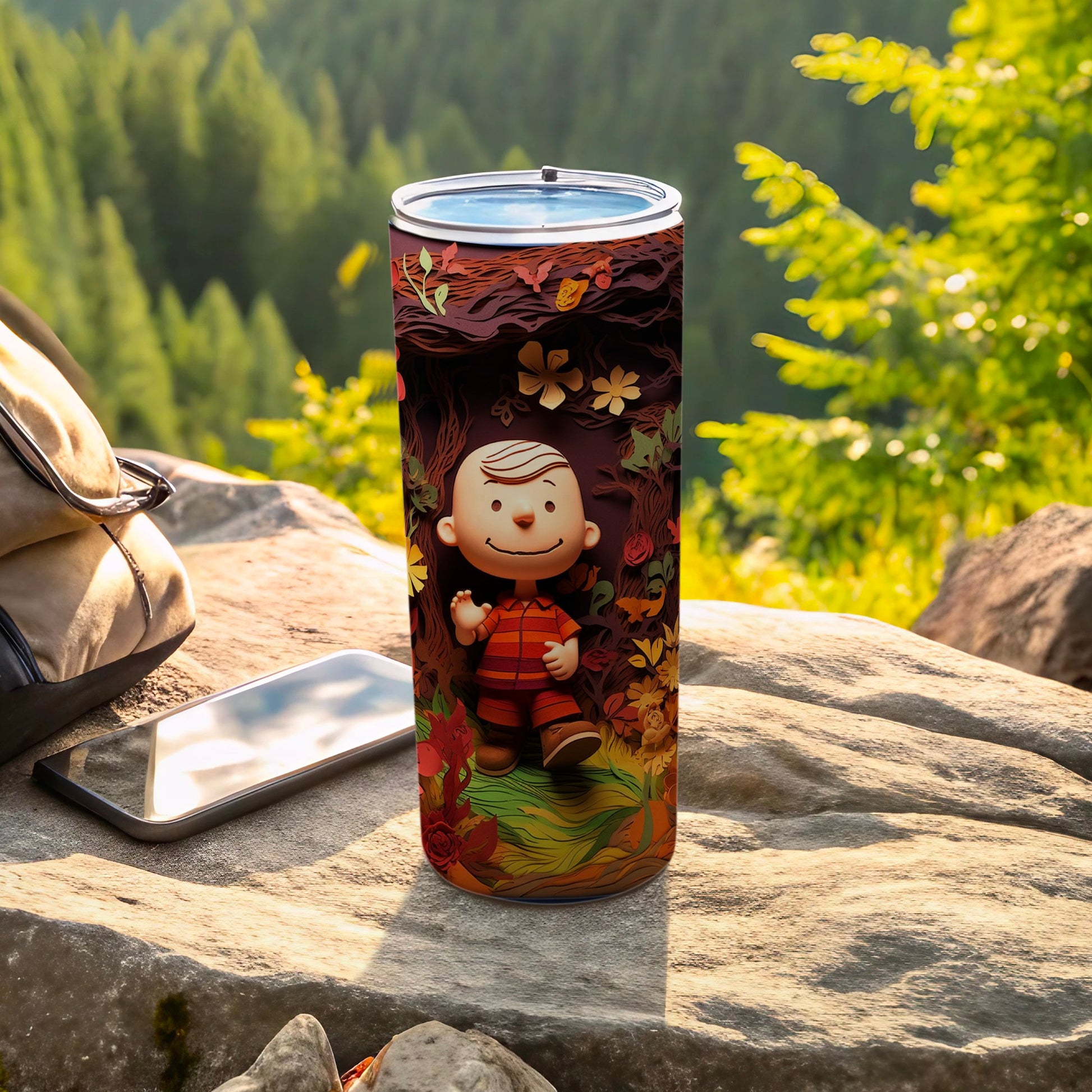 Autumn Forest Character Travel Mug for Kids Tumbler
