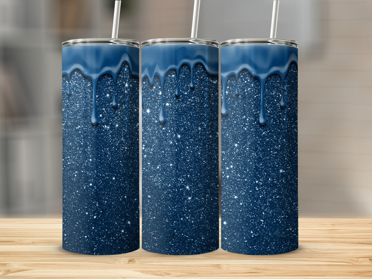 Glittery Drip Design Insulated Drinkware Tumbler Product