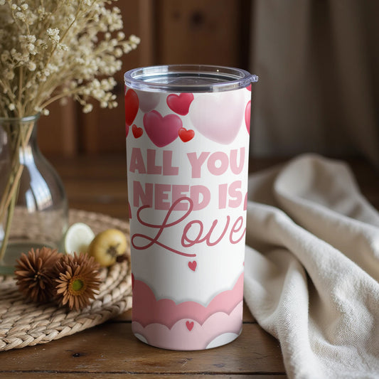 All You Need Is Love Pink Hearts Tumbler product