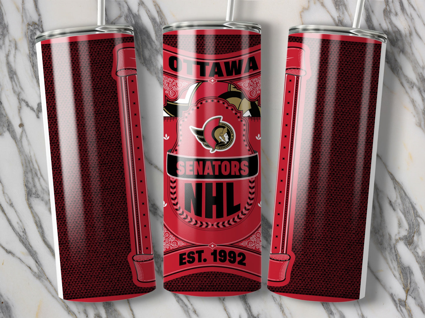Ottawa Senators NHL Est 1992 Design Graphic Tumbler