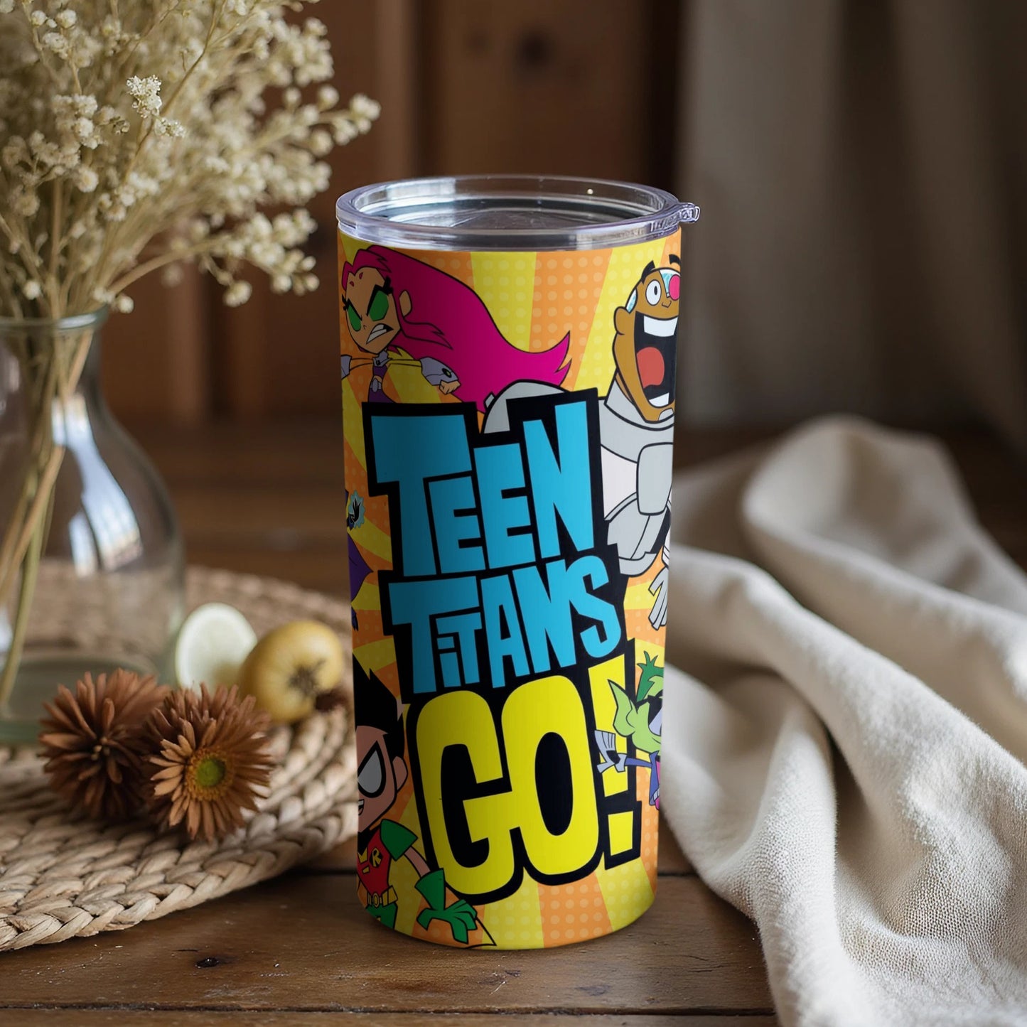 Teen Titans Go Cartoon Graphic Art Travel Tumbler