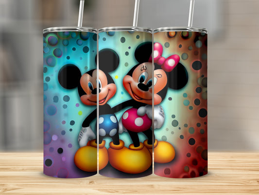 Mickey and Minnie Mouse Colorful Tumbler Design