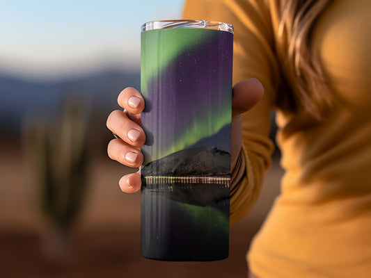Northern Lights Scenic Tumbler for Travel Beverages