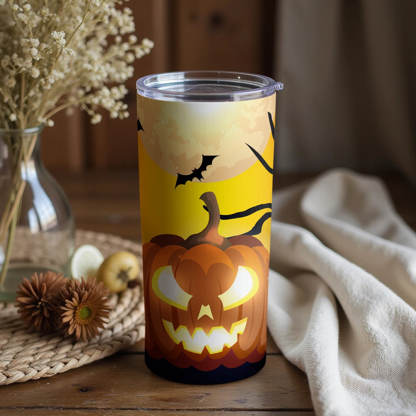 Spooky Halloween Pumpkin Design Insulated Tumbler