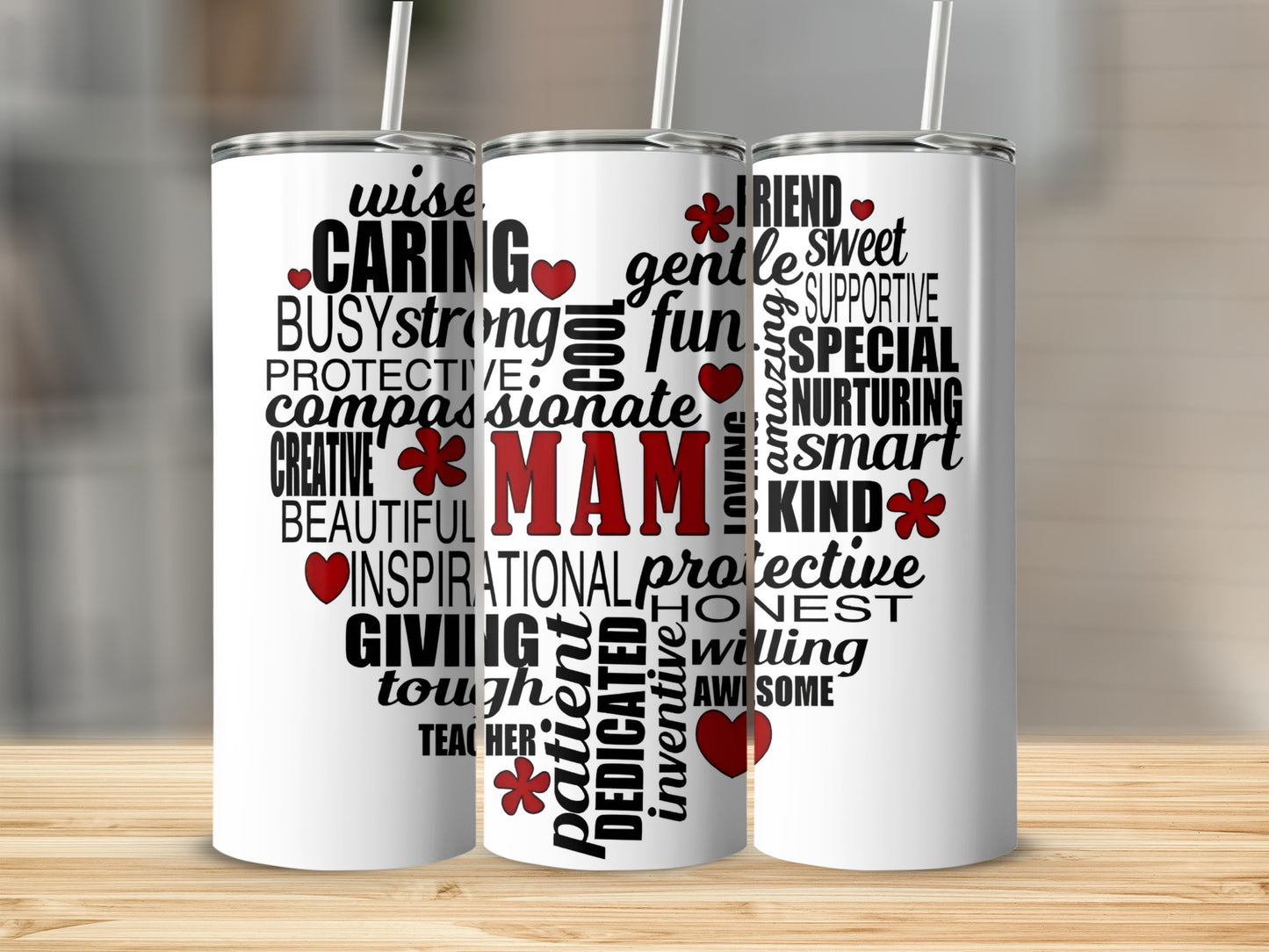 Inspirational Word Cloud Design Mother's Day Gift Tumbler