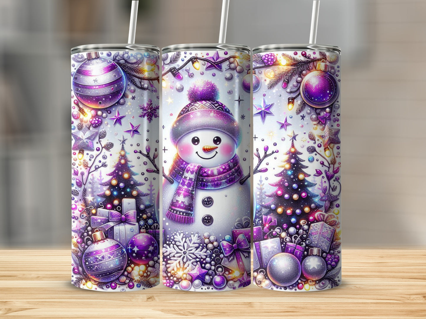 Festive Snowman Design Christmas Holiday Tumbler
