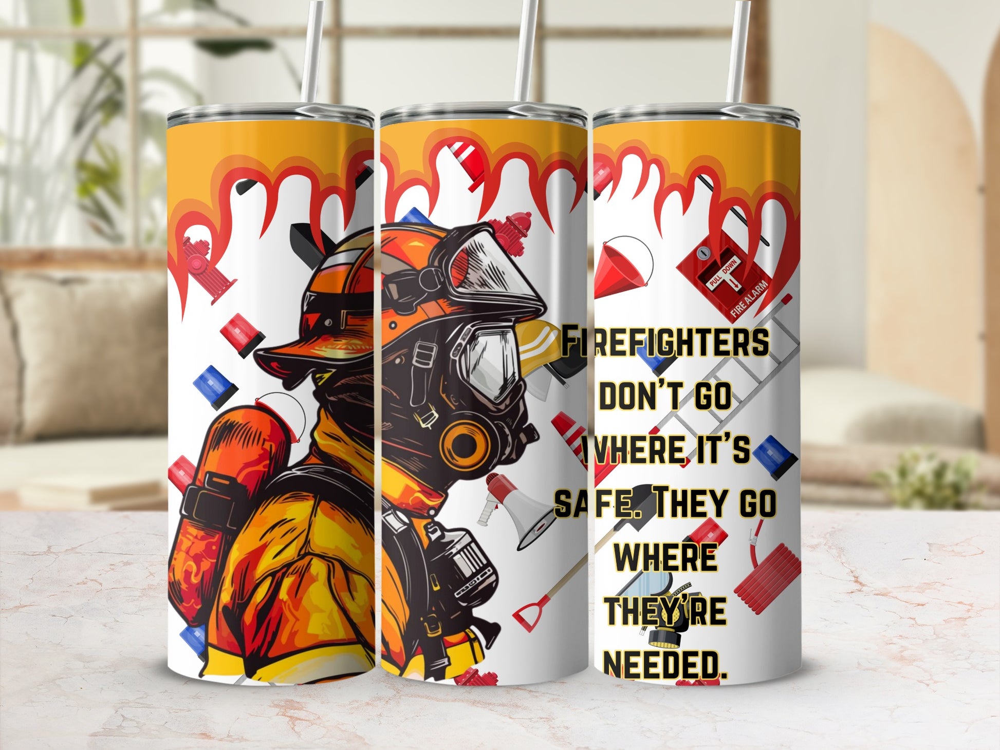 Firefighter Theme Motivational Quote Tumbler