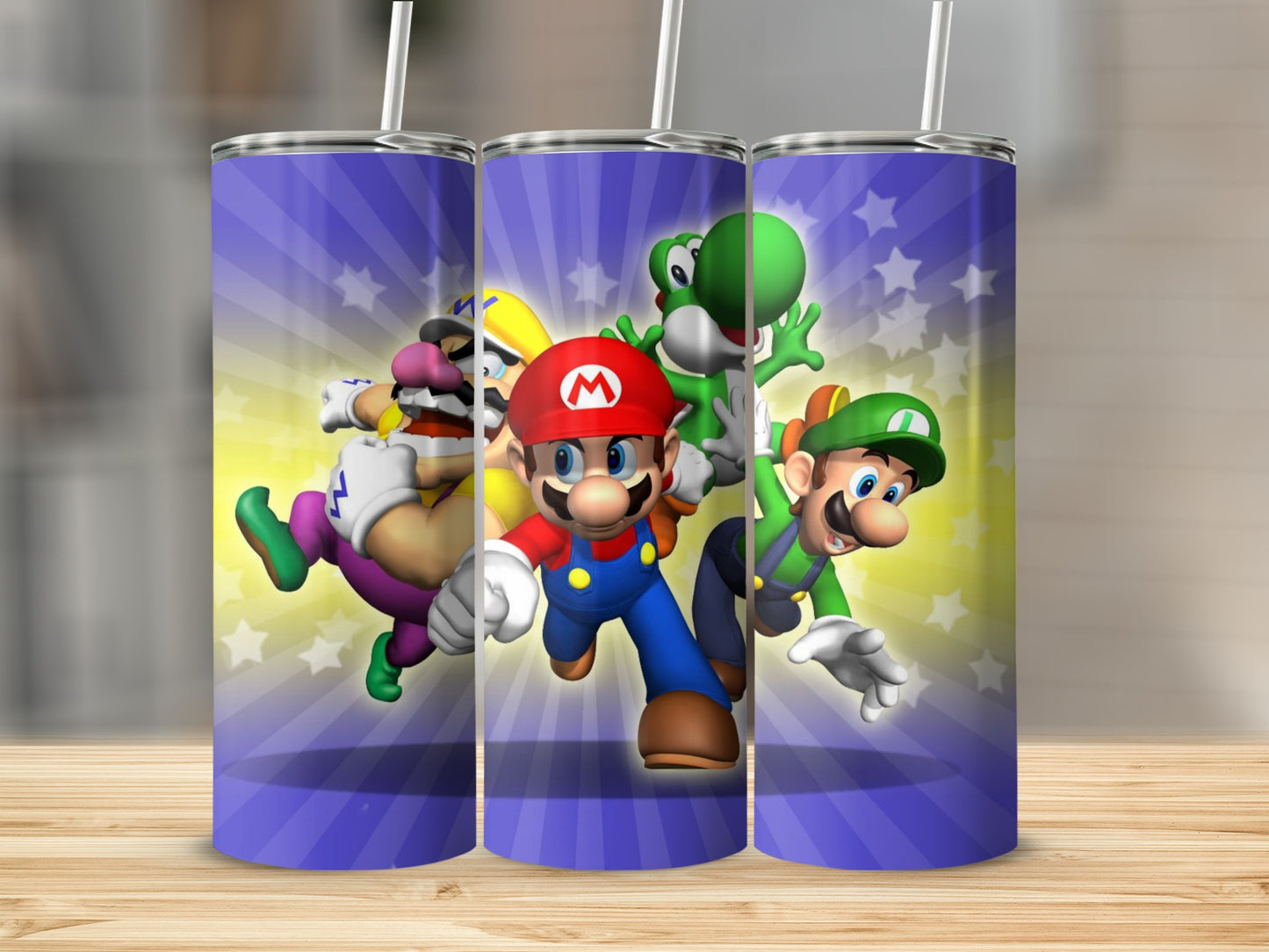 Colorful Characters Tumbler With Straws for Fun Drinks