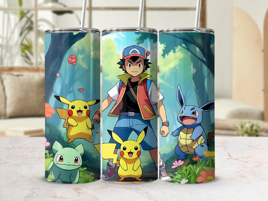 Pokémon Ash Pikachu Bulbasaur Squirtle Tumbler Product