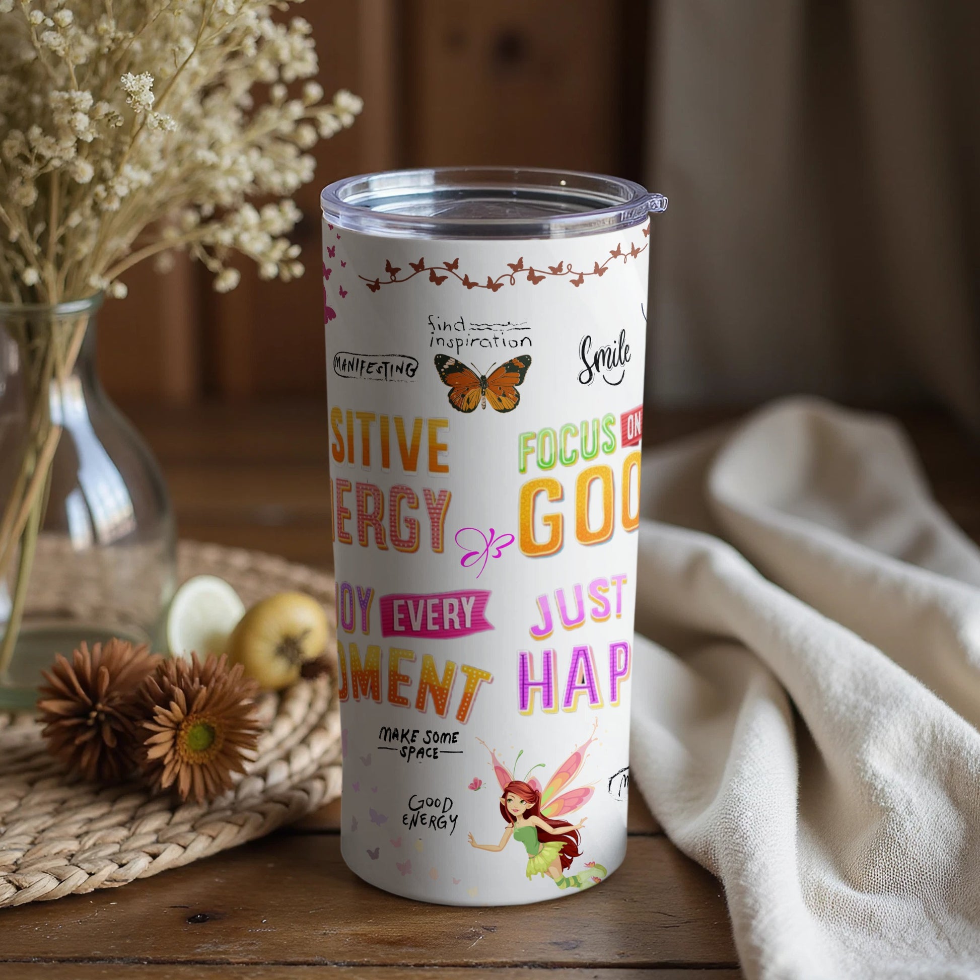 Positive Energy Motivational Quote Tumbler