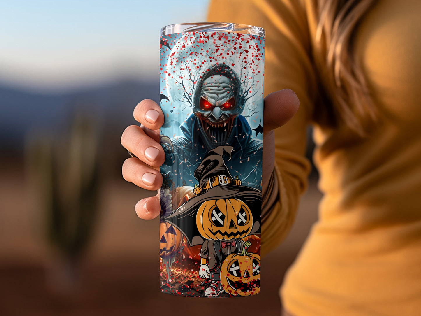 Halloween Zombie and Pumpkin Design Portable Product