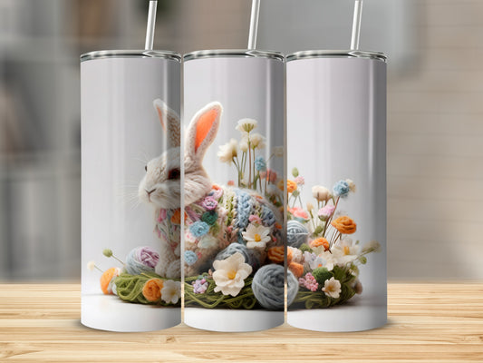 Pastel Knit Rabbit Floral Blooms Tumbler product type