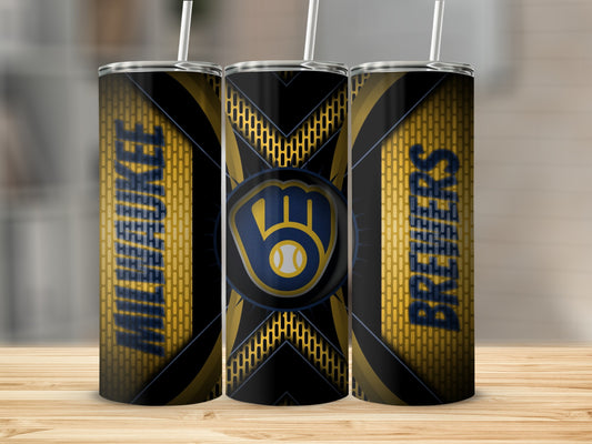 Brewers Emblem in Gold And Black for Milwaukee Fans Tumblers