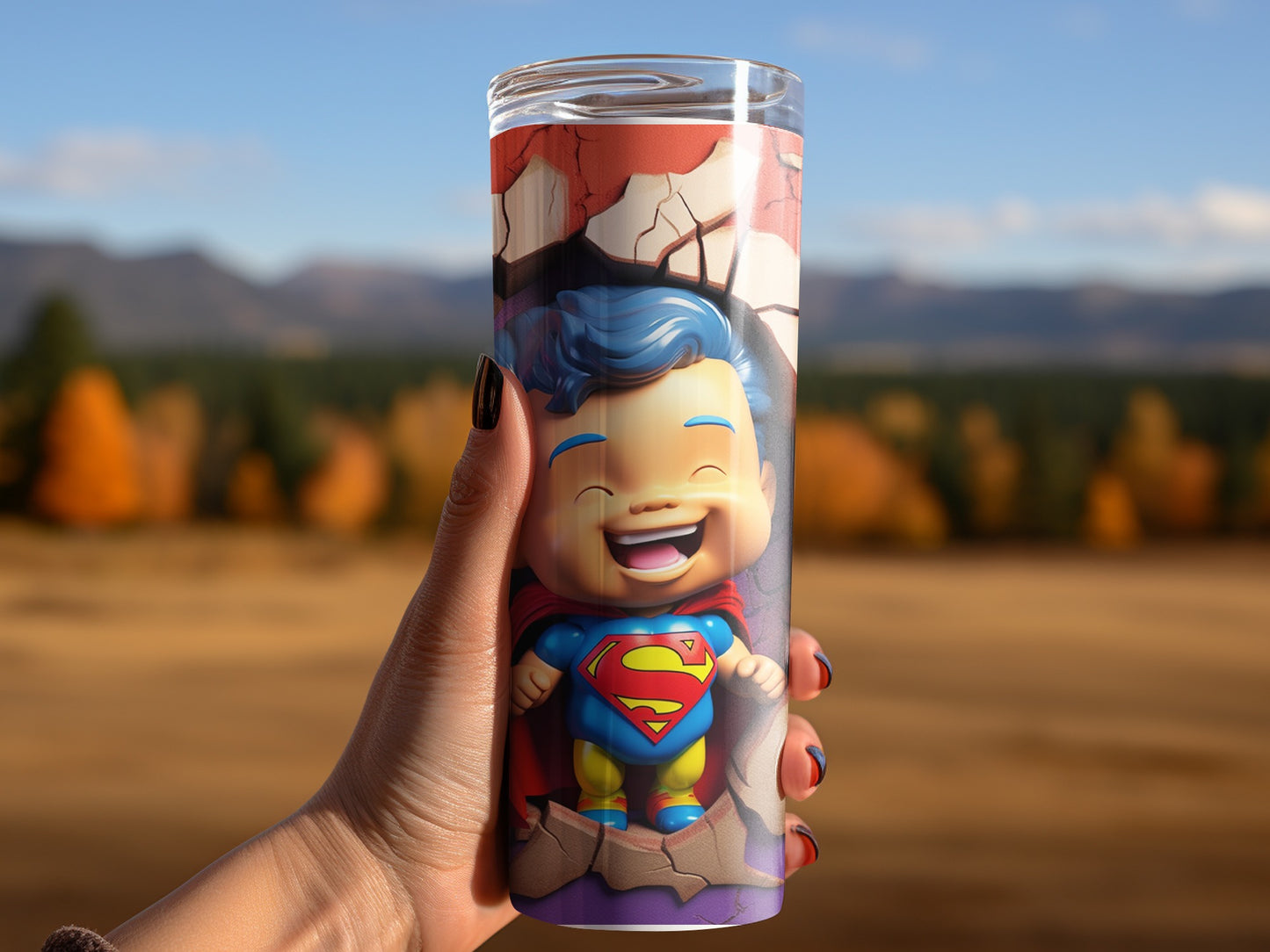 Superhero Cartoon Character Tumbler for Kids Fun