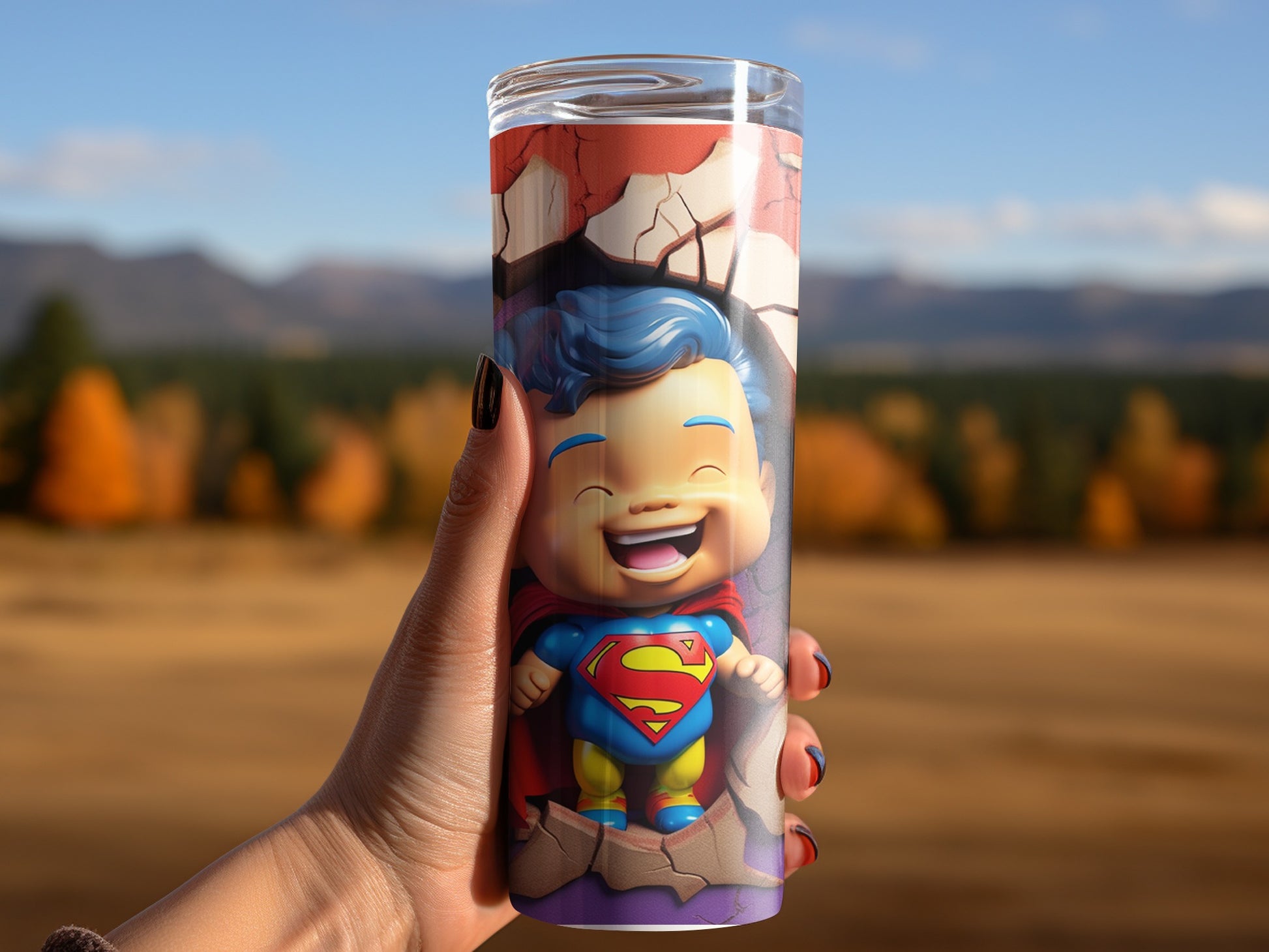 Superhero Cartoon Character Tumbler for Kids Fun