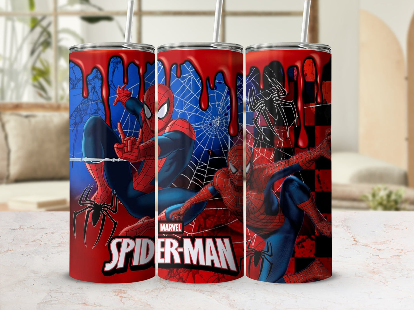 Spider-Man Themed Stainless Steel Tumbler
