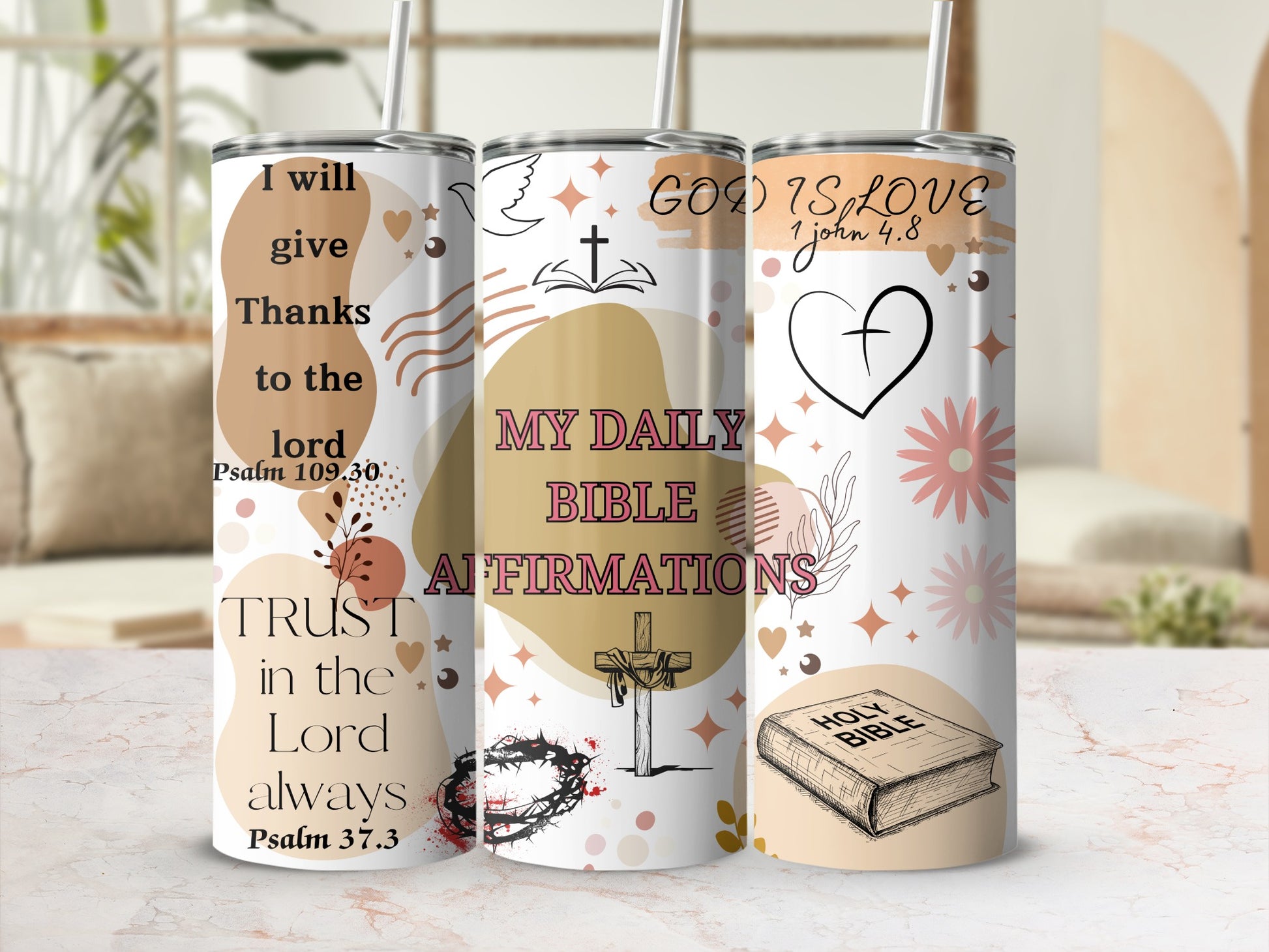 Christian Bible Verse Daily Affirmations Tumbler