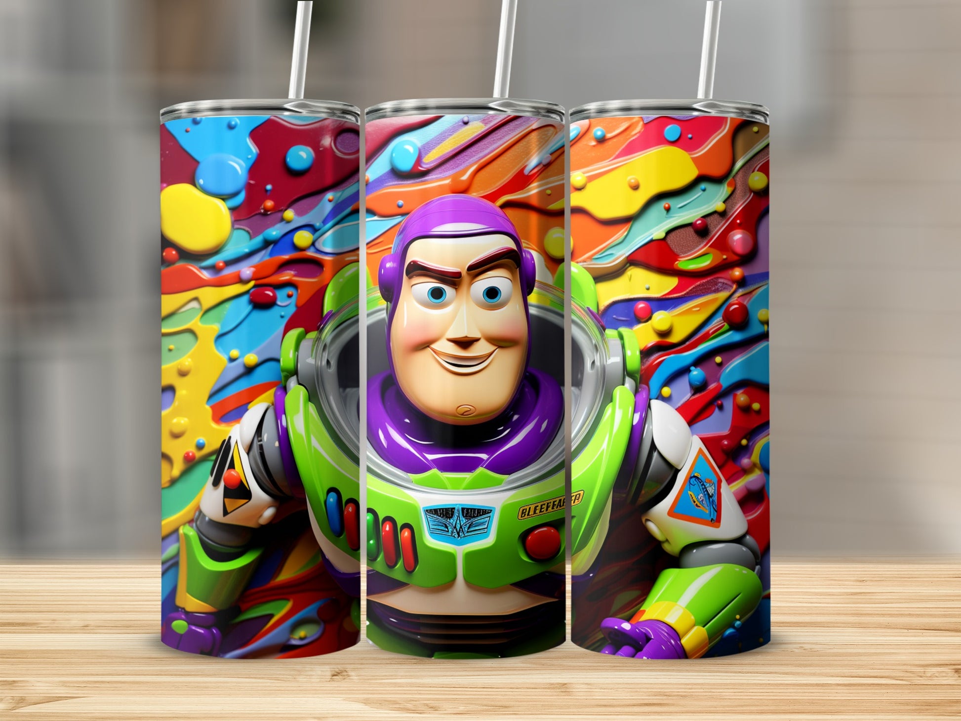 Colorful Buzz Lightyear Tumbler with Bold Design