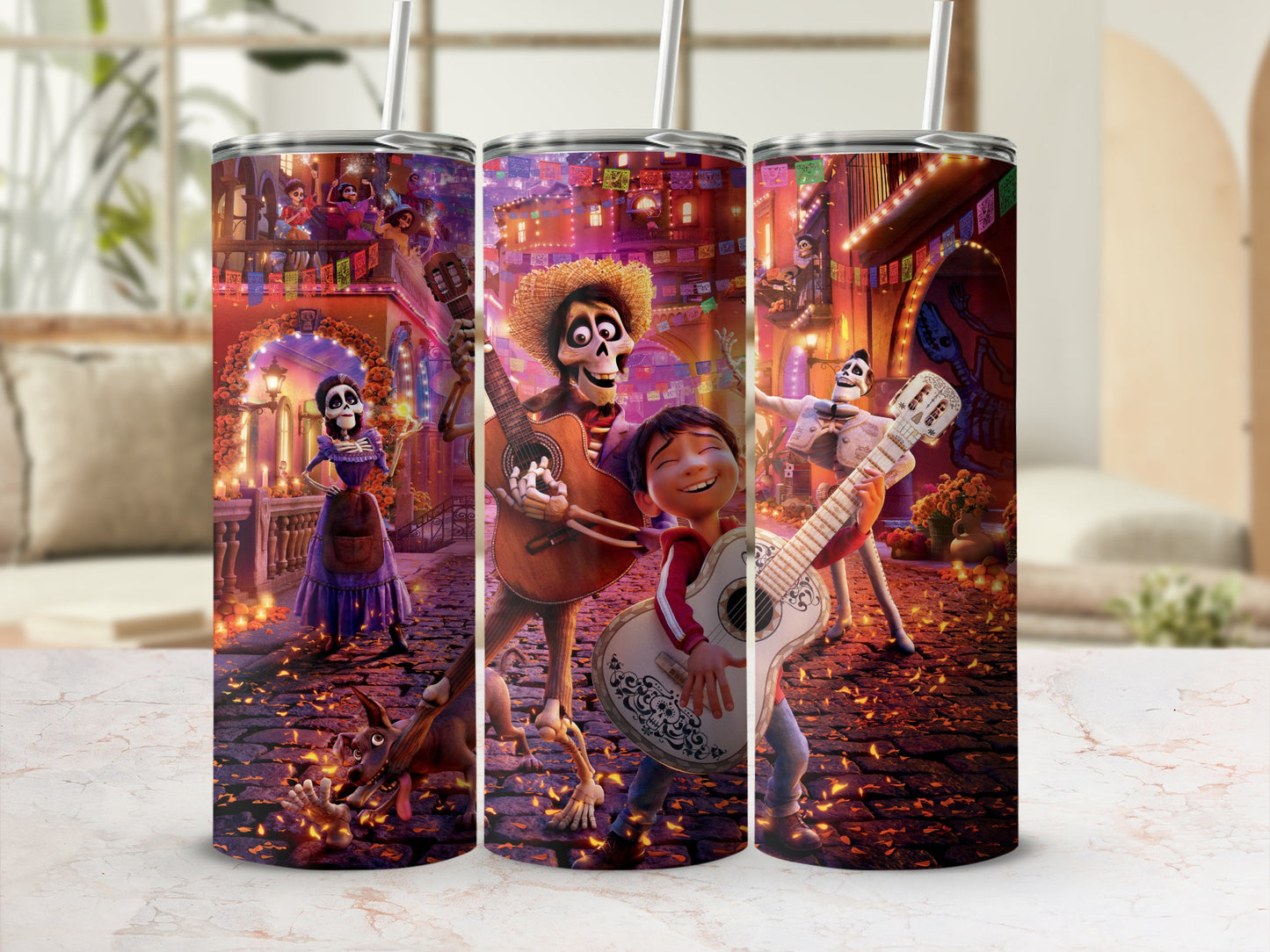 Colorful Day of the Dead Musical Stainless Steel Tumbler